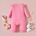 Baby Girl/Boy Basic Solid Color Cotton One Piece Pink image 2