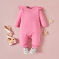 Baby Girl/Boy Basic Solid Color Cotton One Piece Pink image 1
