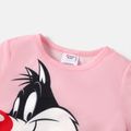 Looney Tunes 2pcs Kid Girl Animal Print Short-sleeve Pink Tee and Black Shorts Set Pink image 4