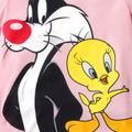 Looney Tunes 2pcs Kid Girl Animal Print Short-sleeve Pink Tee and Black Shorts Set Pink image 3