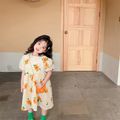 Ray Of Sunshine Toddler Girl 100% Cotton Floral Allover Short-sleeve Beige Dress Beige