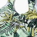 Maternity Floral Print Ruffle Cap Sleeve One Piece Swimsuit Green