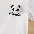 Kid Boy Letter Print 3D Panda Design Short-sleeve Tee White