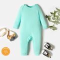 Baby Boy/Girl 95% Cotton Long-sleeve Solid Jumpsuit Light Green
