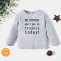 Toddler Boy/Girl Basic Letter Print Long-sleeve Grey Tee Light Grey