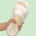 Pure Color Cloud Slippers Soft Non-slip Home Bathroom Slippers Breathable Thick Sole White