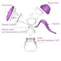 Manual Breast Pump Milking Machine with Scaled Breastmilk Collector for Breastfeeding Light Purple image 2
