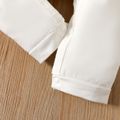 Baby Girl 95% Cotton Long-sleeve Cartoon Elephant & Letter Print Jumpsuit White