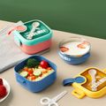 750ML Baby Food Lunch Box with Spoon & Scissor Outdoor Baby Bento Box Food Container Kids Dinnerware Set Pink image 3