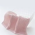 100% Cotton Pure Color Waffle Washcloths Hand Towel Soft Comfortable Absorbent Towel for Bathroom Kitchen Pink