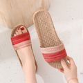 Women Flax Slippers Breathable Lightweight Tatami Slippers Open Toe Red image 1