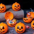 Halloween Mini Pumpkin Candy Box Plastic Jack-O-Lantern Halloween Party Decor Color-B