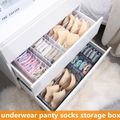 1 pacote/3 pacotes caixa de armazenamento de guarda-roupa cesta caixa de armazenamento de meias organizador de roupas íntimas organizador de recipiente de sutiã 6/7/11-grade Branco