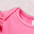 Baby Girl 95% Cotton Ruffle Long-sleeve Koala Print Pink Jumpsuit Dark Pink image 3