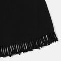 100% Cotton Toddler Girl Sunglass and Maple Print Tasseled Sleeveless Black Tank Dress Black