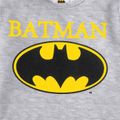 Batman 2pcs Kid Boy Letter Print Striped Long-sleeve Tee and Pants Pajamas Set Grey