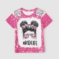 Mommy and Me Figure & Letter Print Leopard Short-sleeve T-shirts Colorful