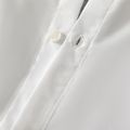 Kid Boy Lapel Collar Figure Embroidered White/Khaki/Plaid Long-sleeve Shirt White