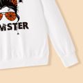 Halloween Family Matching Spider Figure & Letter Print 100% Cotton White Long-sleeve Hoodies White