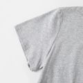 Women Graphic Butterfly Print V Neck Short-sleeve T-shirt Light Grey