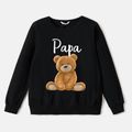 Family Matching 100% Cotton Long-sleeve Cartoon Bear & Letter Print Pullover Sweatshirts Color block image 2
