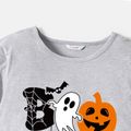 Halloween Family Matching 100% Cotton Long-sleeve Graphic Grey Sweatshirts Grey