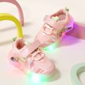 Toddler Wing Pattern Breathable Mesh Panel LED Sneakers Pink