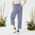 Maternity Stripe Lace Up Casual Pants Blue image 5
