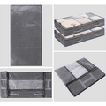 Underbed Storage Bags Non-Woven Foldable Clothes Bag Storage Containers with Reinforced Handles for Clothes Comforters Quilt Blankets Bedding Grey image 4