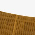 Kid Girl Solid Color Ribbed Textured Elasticized Leggings Yellow image 4