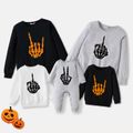 Halloween Family Matching 95% Cotton Short-sleeve Skeleton Hand Print T-shirts Multi-color