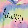 Letter Print Tie Dye Long-sleeve Hoodie Dress for Mom and Me Electricblue