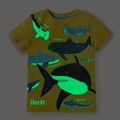 Toddler Fluorescent Sharks Printed T-shirt Yellow