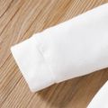 Baby Girl 95% Cotton Long-sleeve Dinosaur & Letter Print White Romper White image 4