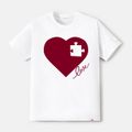 Go-Neat Water Repellent and Stain Resistant Mommy and Me Matching Love Heart & Letter Print Short-sleeve Tee White image 2