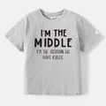 Go-Neat Water Repellent and Stain Resistant Family Matching Letter Print Grey Short-sleeve Tee Grey
