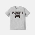 Go-Neat Water Repellent and Stain Resistant Family Matching Gamepad & Letter Print Short-sleeve Tee Color block image 2