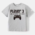 Go-Neat Water Repellent and Stain Resistant Family Matching Gamepad & Letter Print Short-sleeve Tee Color block image 5