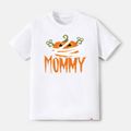 Go-Neat Water Repellent and Stain Resistant Halloween Family Matching Pumpkin & Letter Print Short-sleeve Tee Color block