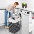 Laundry Baskets with Long Handles Collapsible Waterproof Clothes Hamper Tall Laundry Bin for Toys Clothes Organizer Black image 3
