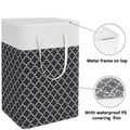 Laundry Baskets with Long Handles Collapsible Waterproof Clothes Hamper Tall Laundry Bin for Toys Clothes Organizer Black image 4