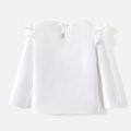 [2Y-6Y]Go-Neat Water Repellent and Stain Resistant Toddler Girl Solid Long-sleeve Tee White image 3