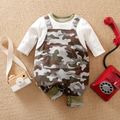 Baby Boy Faux-two Camouflage Long-sleeve Grey Jumpsuit Grey image 1