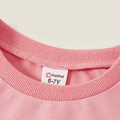 Kid Girl Letter Print Cotton Pullover Sweatshirt Pink