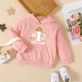 New Year Baby Girl Letter Print Long-sleeve Hoodie incarnadinepink image 1