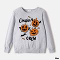 Halloween Family Matching 100% Cotton Long-sleeve Graphic Grey Pullover Sweatshirts Light Grey