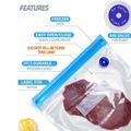 10-pack Vacuum Zipper Bags Sturdy Reusable Vacuum Sealer Bags for Food Fruit Storage Blue image 5