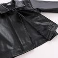 Toddler Boy Trendy Lapel Collar Black Faux Leather PU Jacket Black image 4