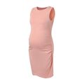 Maternity Tulip Hem Ruched Bodycon Tank Dress Mauve Pink image 4