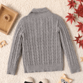 Kid Boy Preppy style Textured Grey Knit Sweater Grey image 2